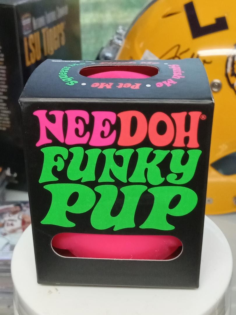 NEE DOH FUNKY PUP SET OF 3 PURPLE GREEN PINK SUPER SOLID SQUISH NIB