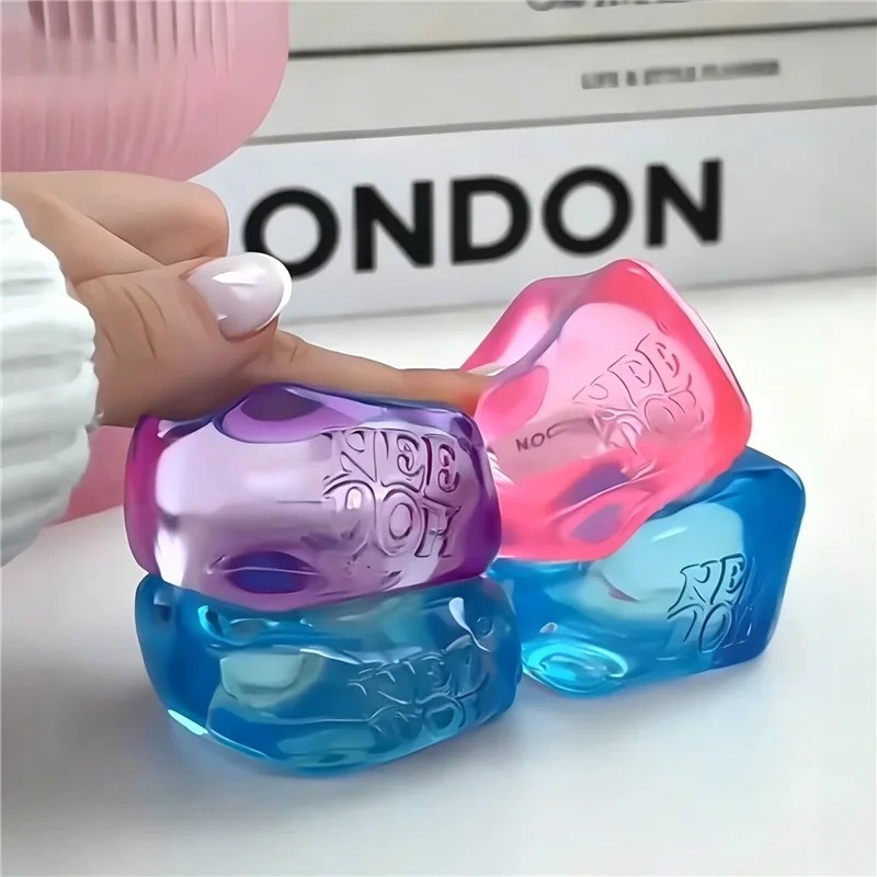 New NeeDoh Nice Ice Baby Sensory Squish Cube Super Solid Stress Toy 4 Cube Pack