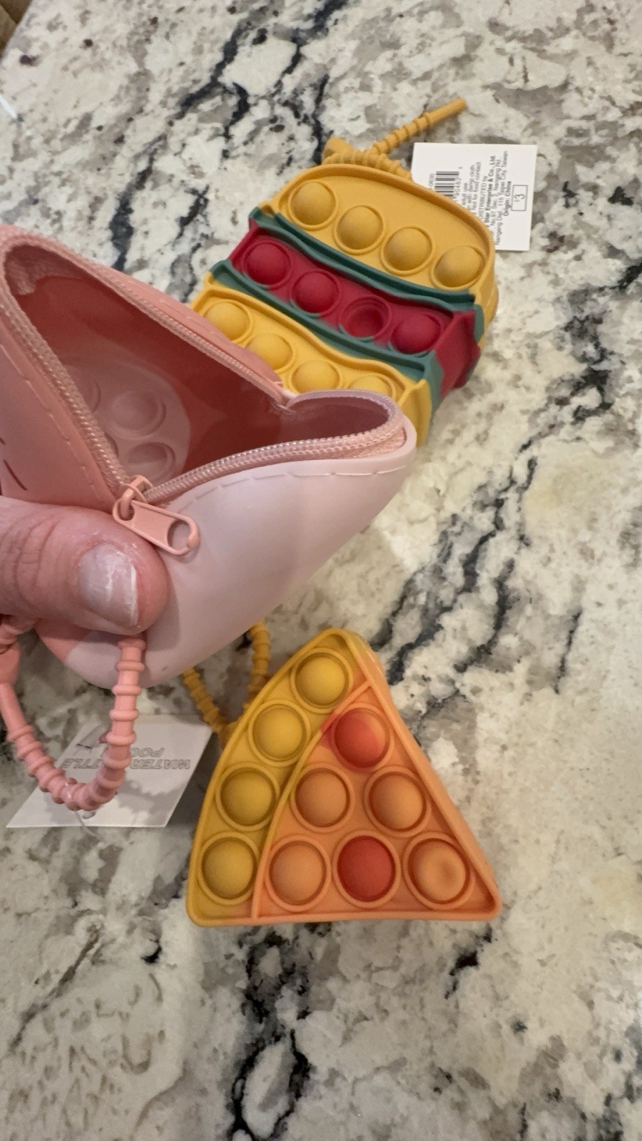 New THREE Pop It Fidget Coin Pouches Can Hook On Backpack, Water Bottle, Etc