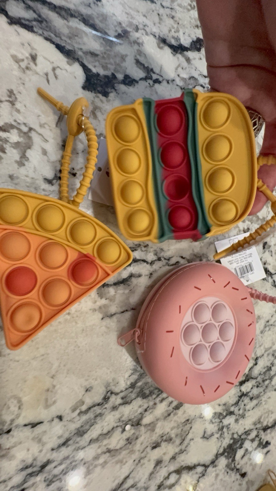 New THREE Pop It Fidget Coin Pouches Can Hook On Backpack, Water Bottle, Etc