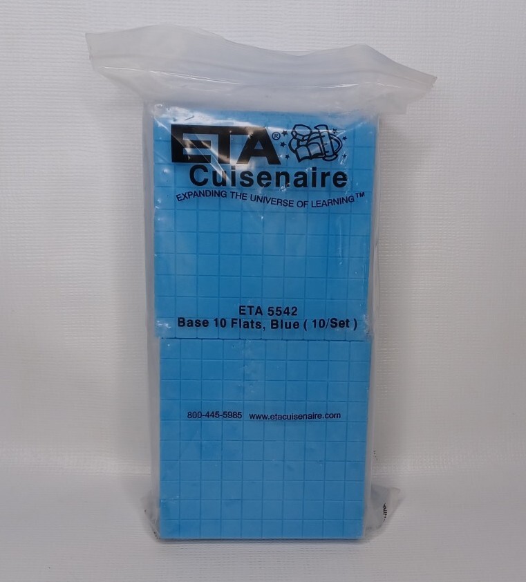 ETA Cuisenaire Base 10 Flats Blue Set Of 10 ETA 5542