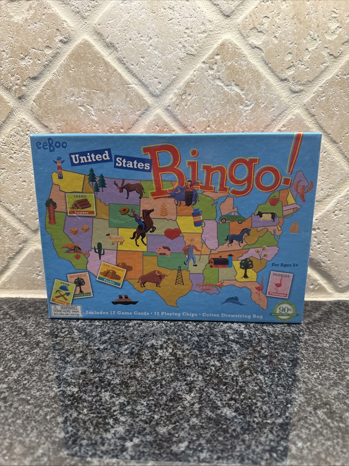 eeboo United States Bingo ! NEW Age 5 up Teacher, State Facts Family Game Night