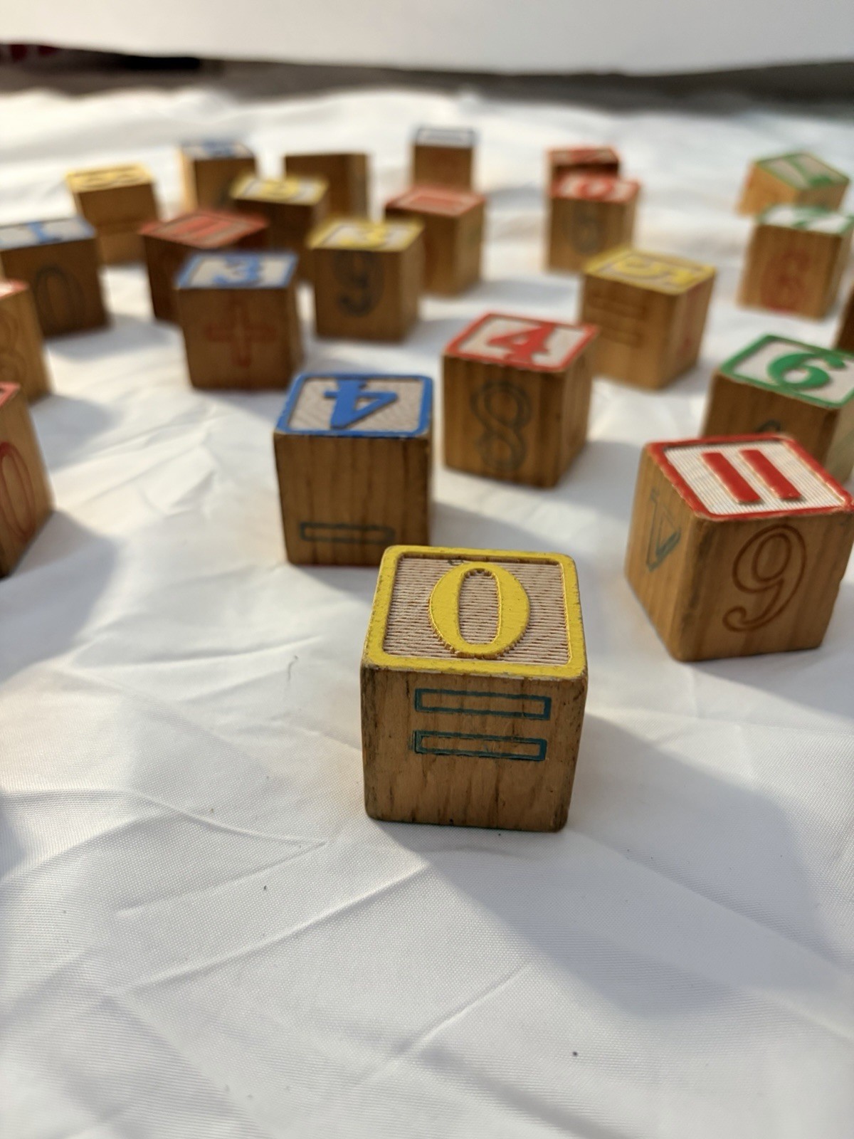 Vintage Wooden Educational Number Alphabet Symbol Blocks Set Of 29￼