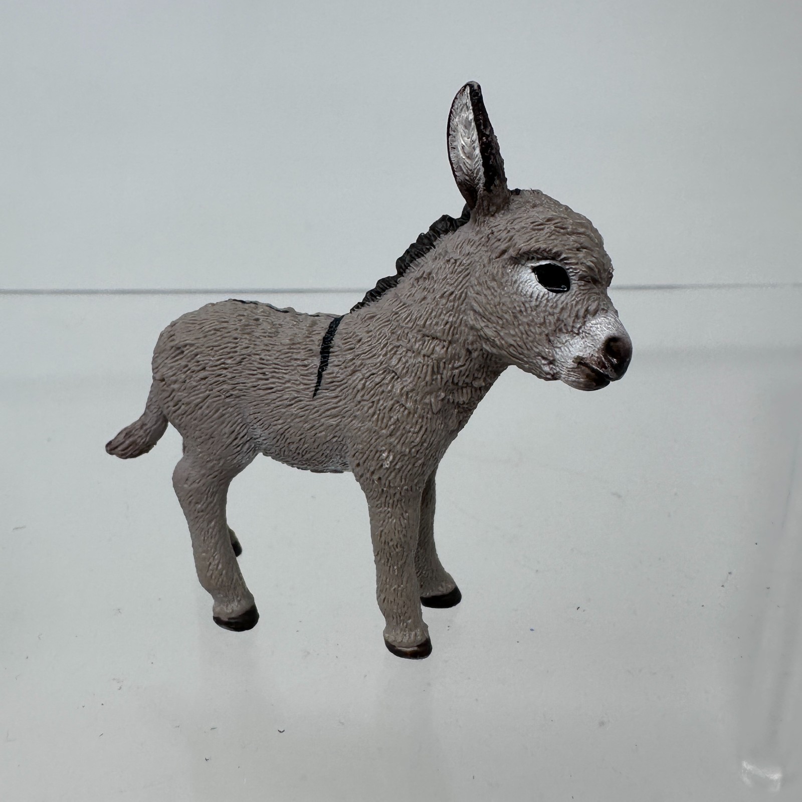 Schleich Donkey Foal Figure Gray Wildlife Zoo Baby Animal Figurine 2.5″ 2013