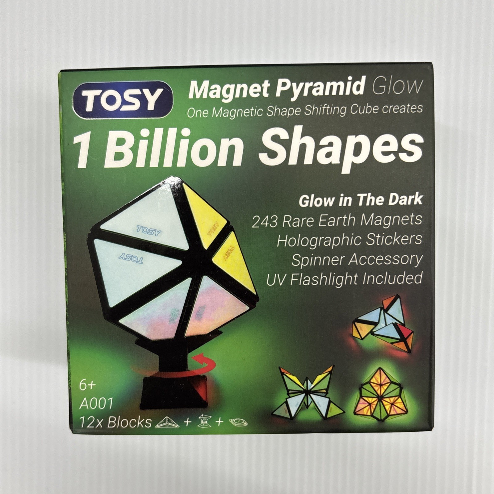 TOSY Magnet Pyramid Glow Magnetic Shape Shifting Cube 1 Billion Shapes