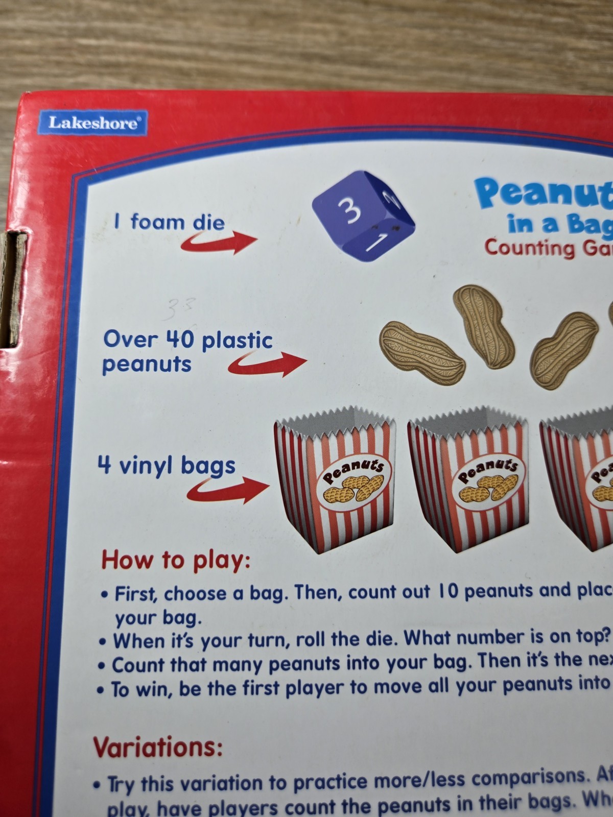 Lakeshore PEANUTS IN A BAG Counting Game ~ Math ~ RARE Hard to find *Read*