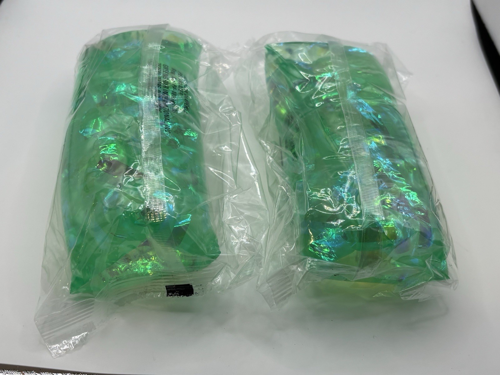 Water Wiggler Fidget Toy Stress Relief 5 Pack. 2 Green 2 Yellow 1 Pink