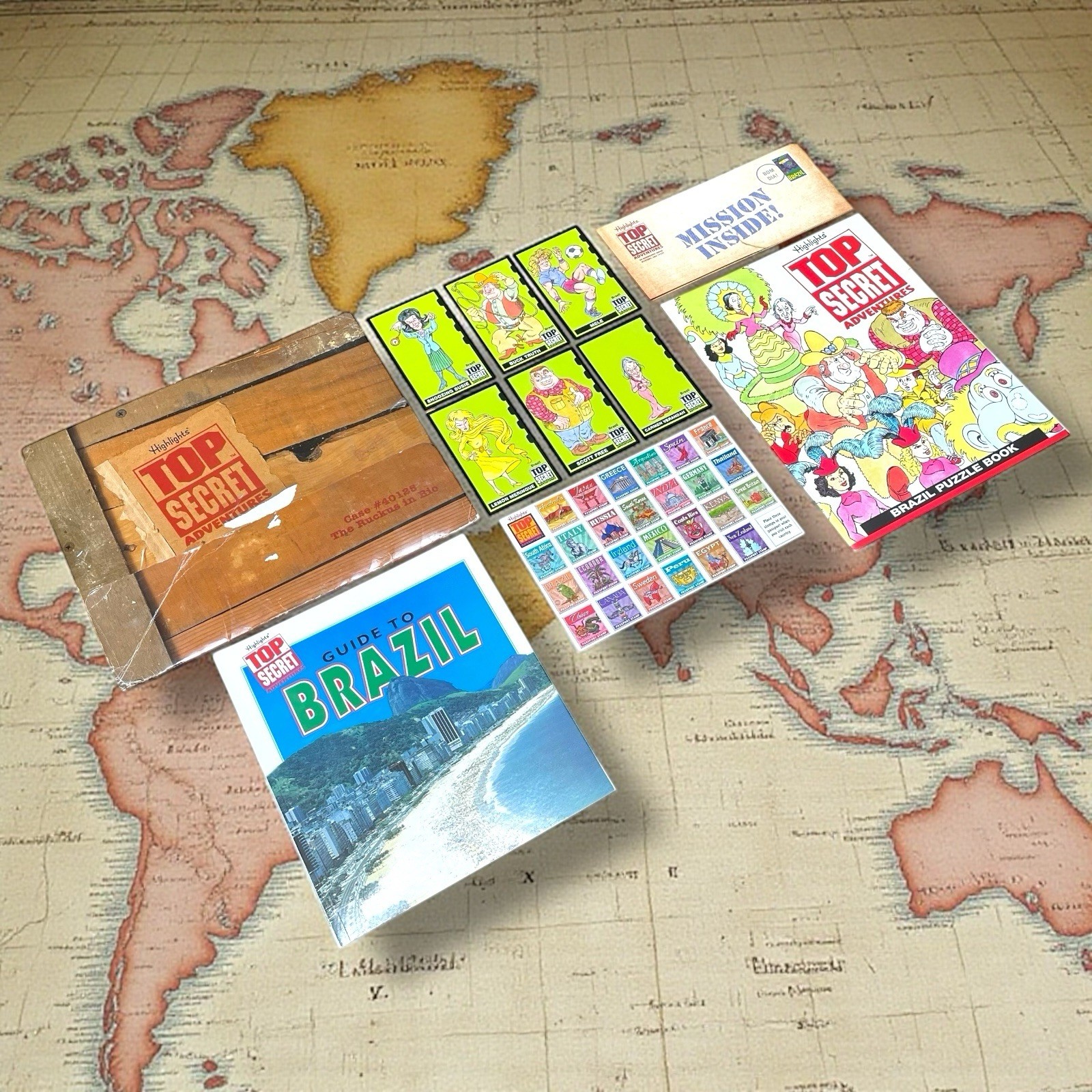 Highlights Top Secret Adventures Educational Activities Set 1990s Brazil Book