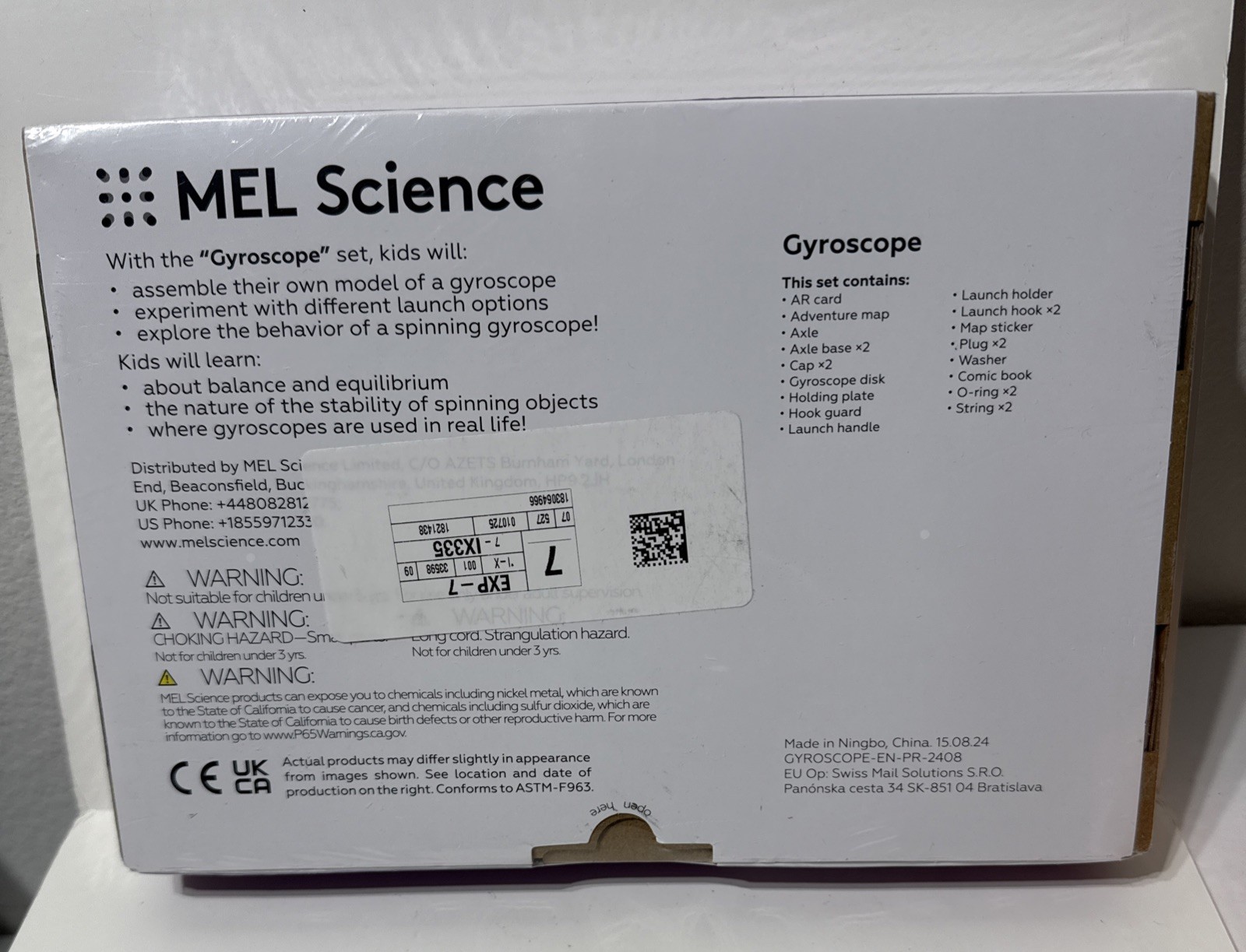 MEL STEM Science GYROSCOPE Kids Craft Kit Toy Model Experiment 5+. SEALED New