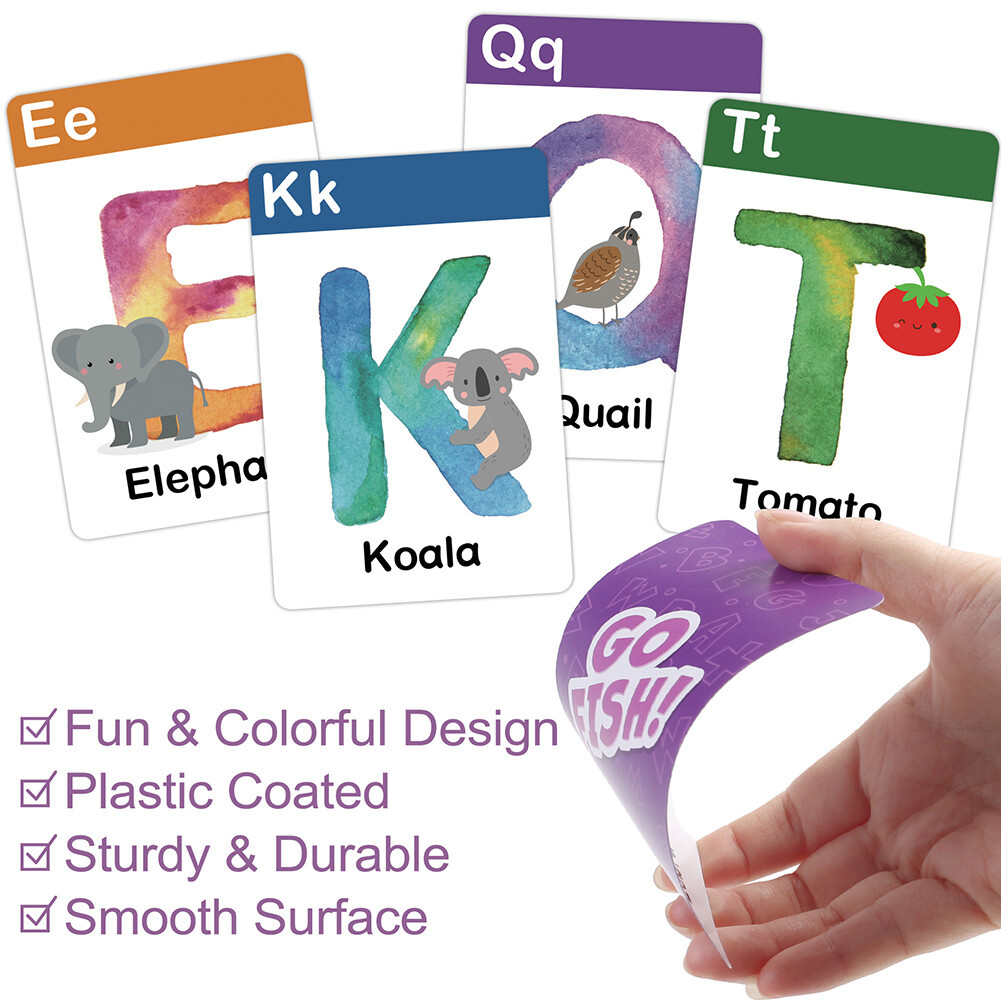 Kids Card Games ABC Go Fish Flash Cards Children Early Education Learning Toy