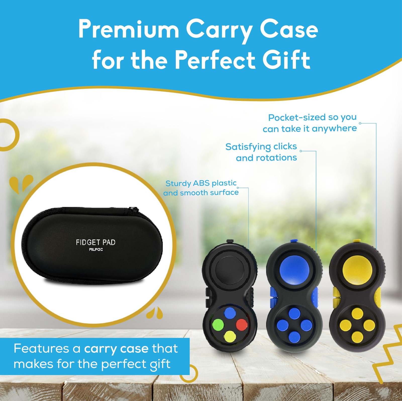 PILPOC Fidget Pad, Controller Toy for Highly Small, Black & Mix