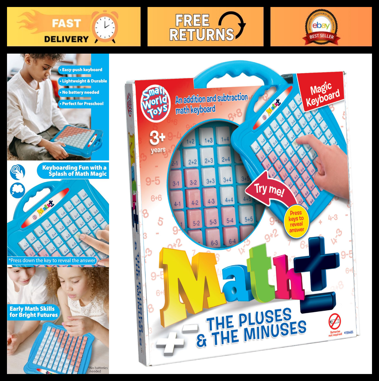 Preschool Math Games – Addition & Subtraction Counting Toys for Ages 3+ Educatio