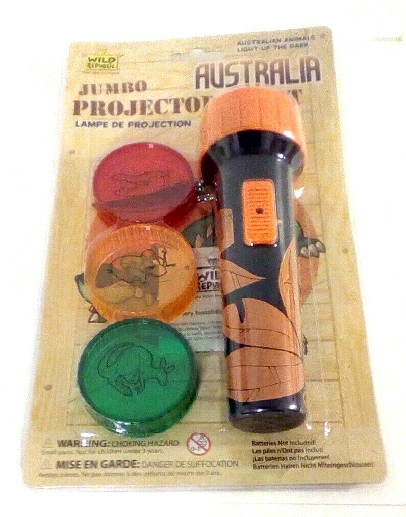 Wild Republic Flashlight With Australia Animals Projection Covers