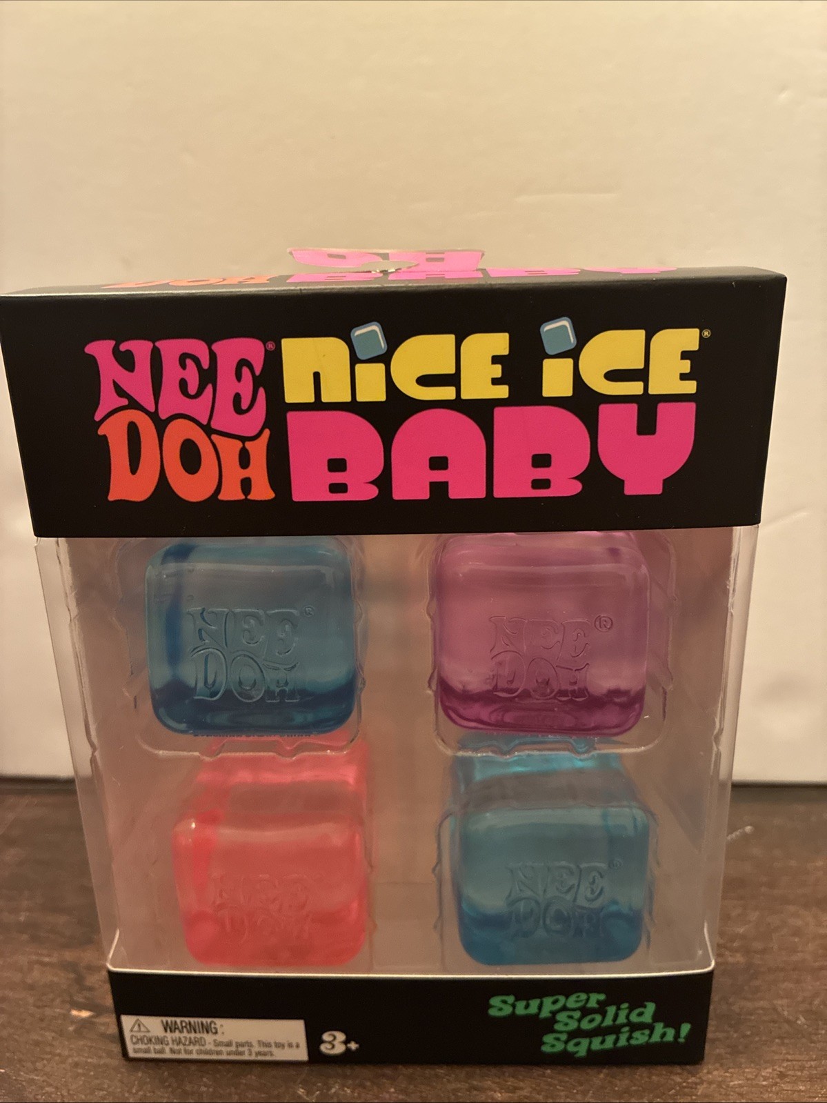 NeeDoh Nice Ice Baby 4 pack, Set of Four Nee Doh Mini Nice Cube (RANDOM COLORS)