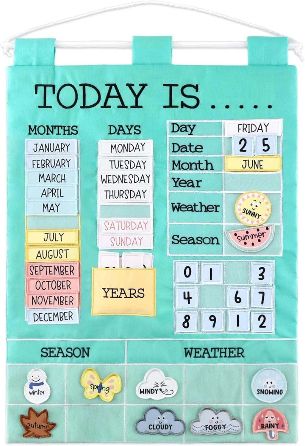 Learning Calendar Wall Chart – Homeschool Supplies, Interactive Pocket Chart …