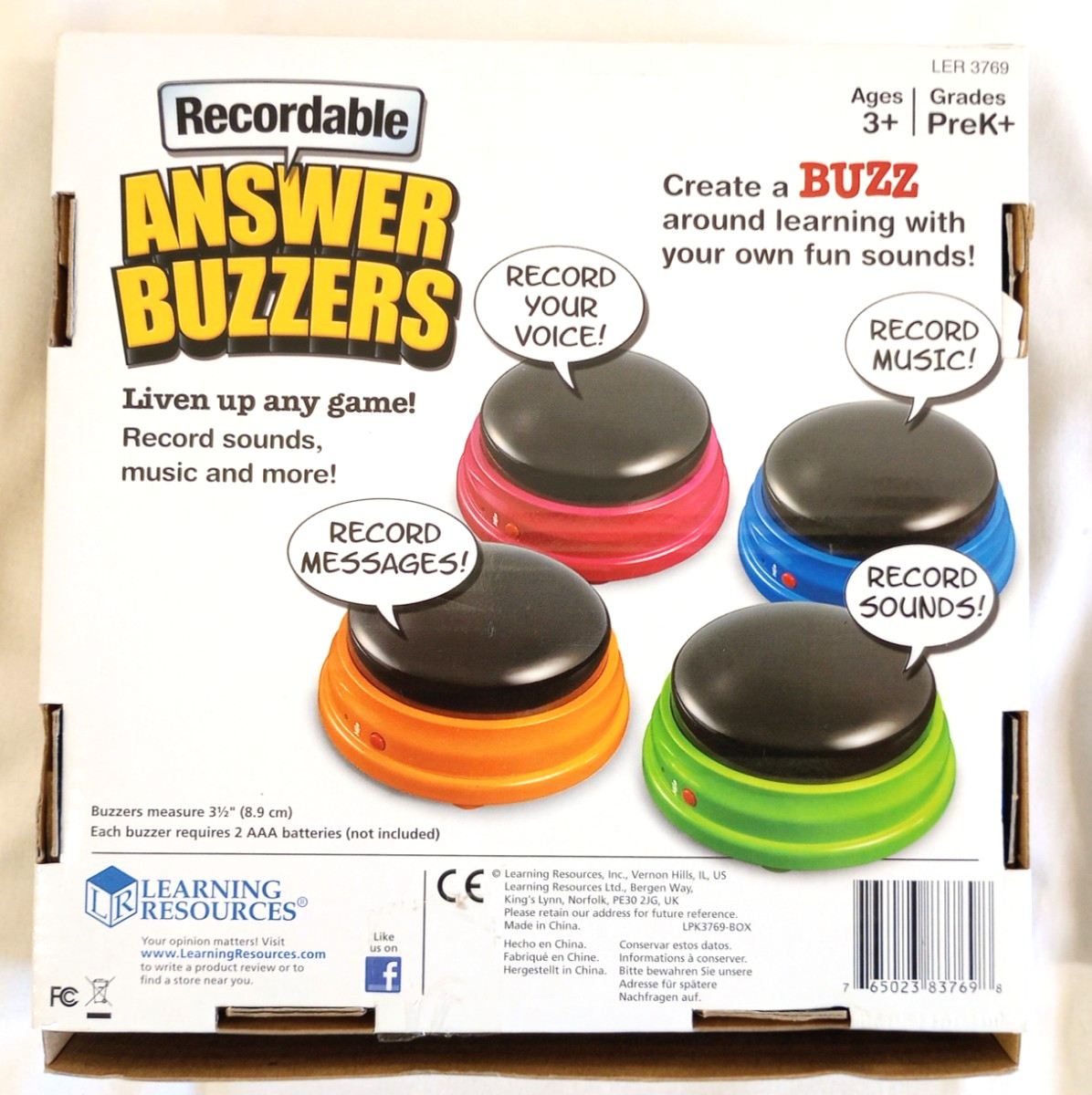 Learning Resources Recordable Answer Buzzers