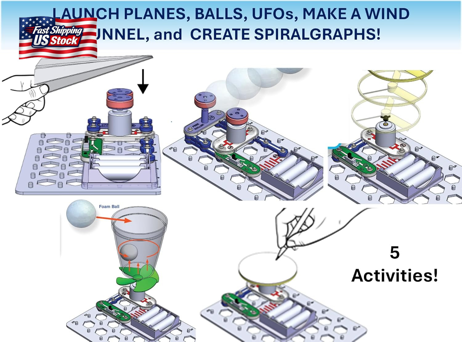 Snap Circuits Flight Deck Science/Stem Toy Kit | Ages 8+ | Construction Gift for