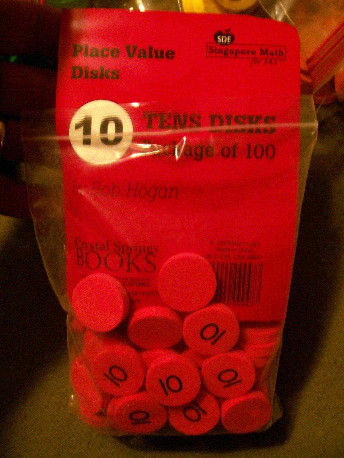 SDE Singapore Math Place Value Foam Disks 100 Tens Set (NIP) Grades1-4