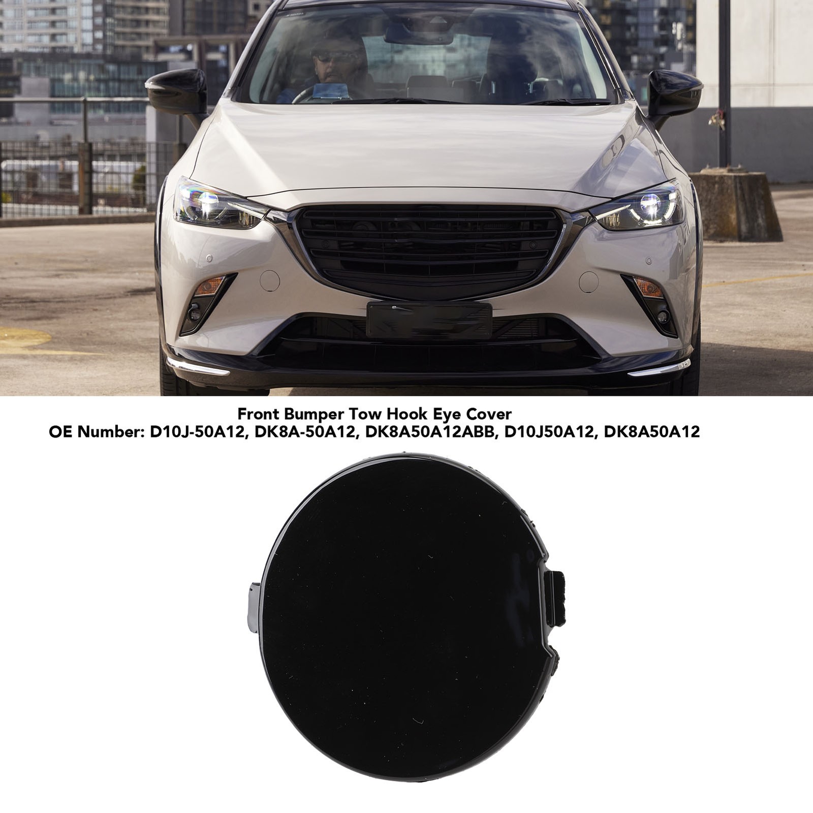 Front Bumper Tow Hook Eye Cover Front Bumper Towing Hook Eye Cap Left Side ZCYG