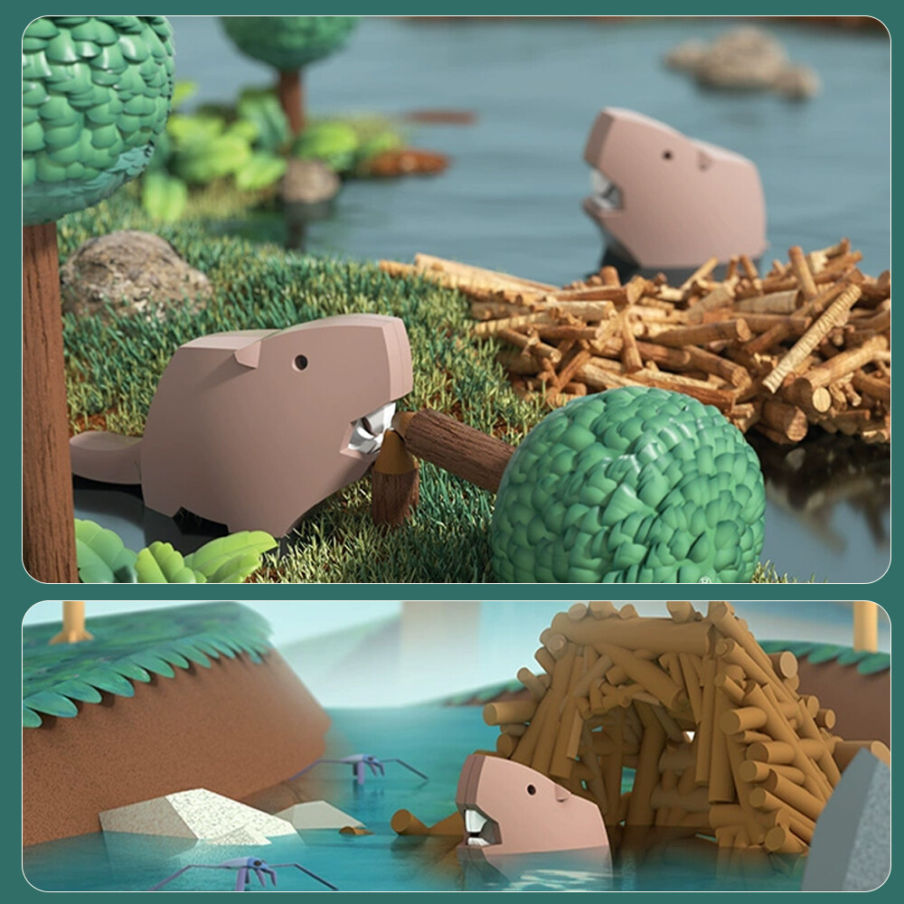 HALFTOYS 3D Forest Wildlife Assembly Toy Intellective Building Blocks ABS