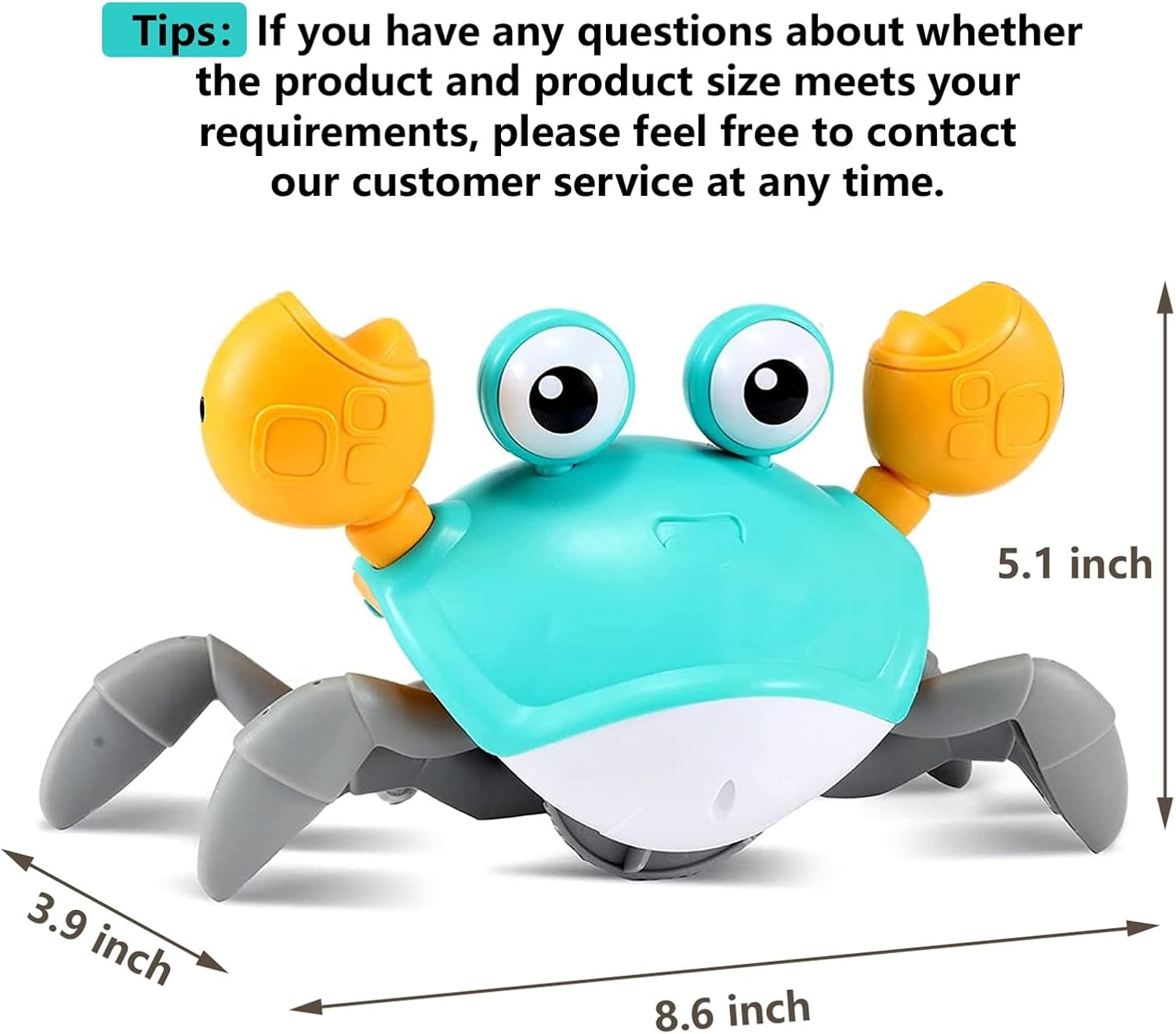 Crawling Crab Baby Toy – Infant Tummy Time Toys 3 4 5 6 7 8 9 …