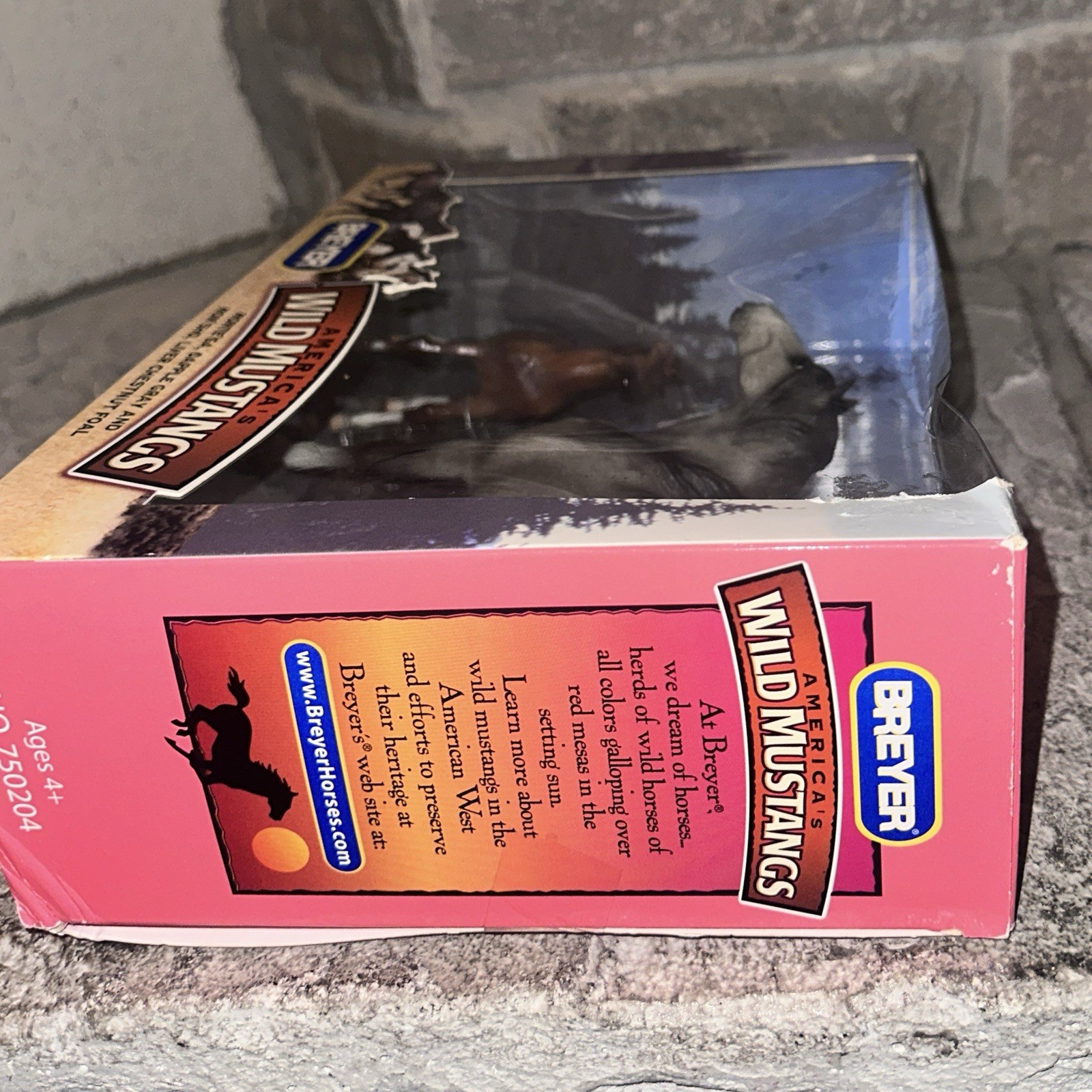 Sealed Breyer Wild Mustang Liver Chestnut Foal Montega Dapple Gray & Monsho 2007