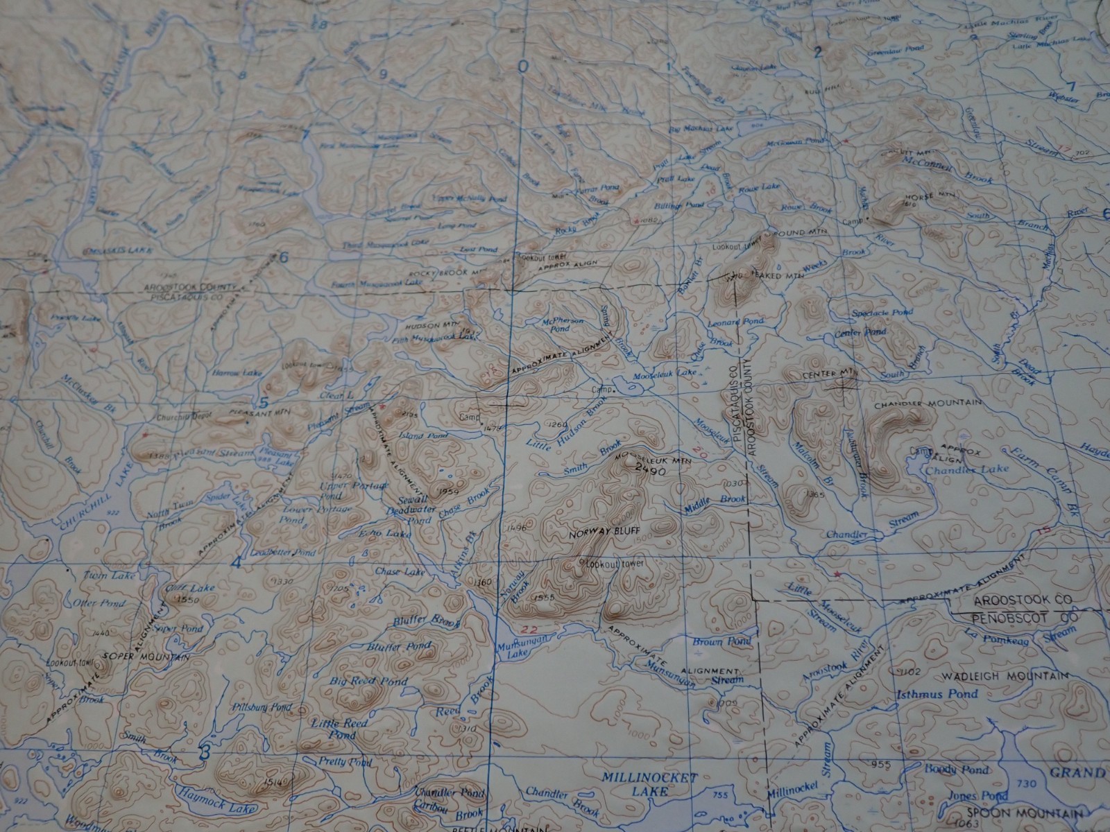 Hubbard Scientific Raised Relief Map Unframed 29″ Presque Isle Maine NL 19-5