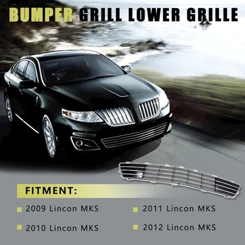 Front Bumper Lower Grill Compatible with Lincoln MKS 2009-2012 Grille Bumper