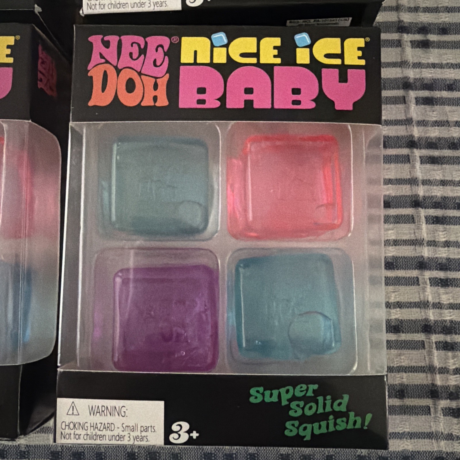 Lot of 4 NeeDoh Nice Ice Baby 4 Pack Viral Nee Doh Mini Cube Pink Blue Purple