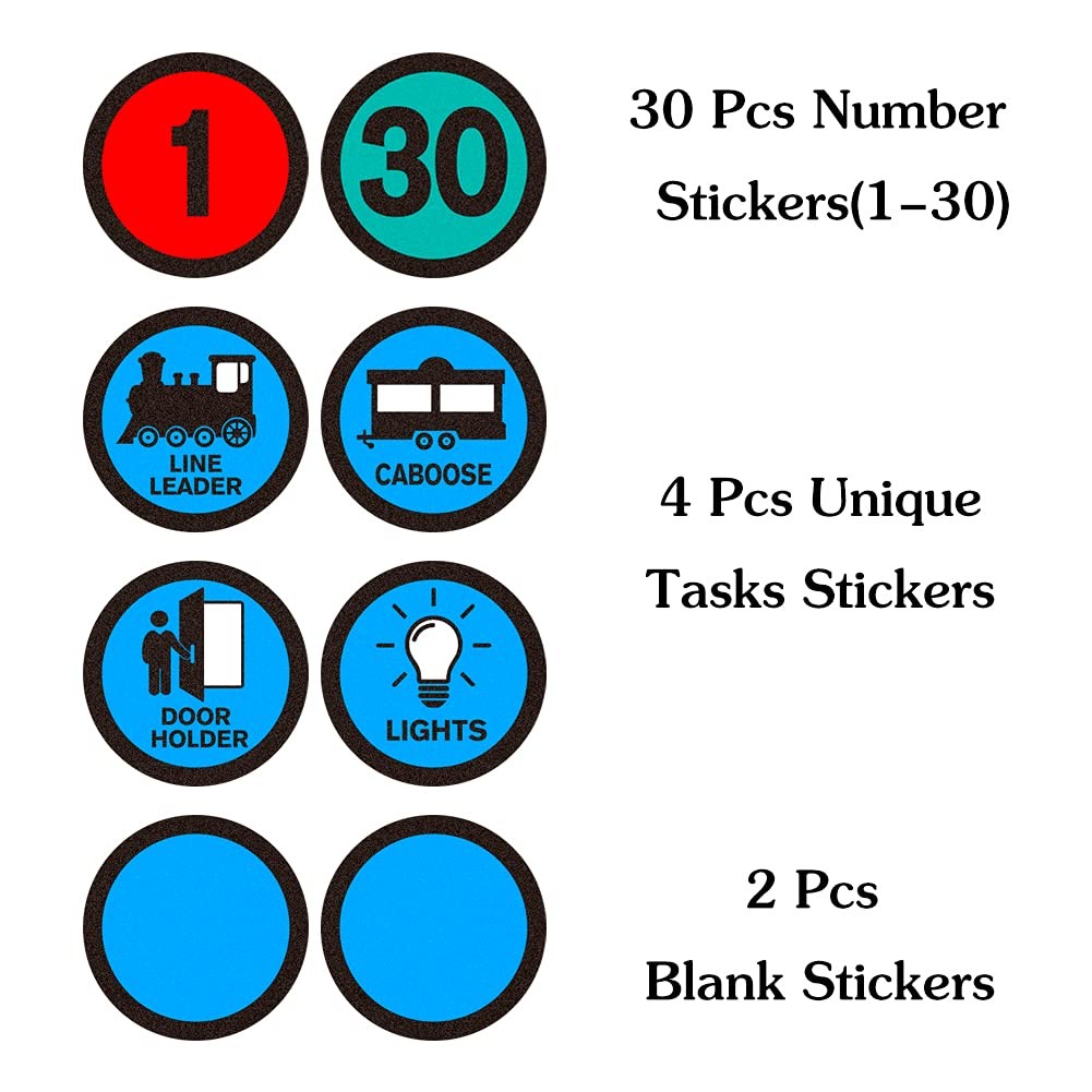 WhatSign Line up Spots for Classroom Floor Stickers – 36Pcs 4″ x 4″, 1-round