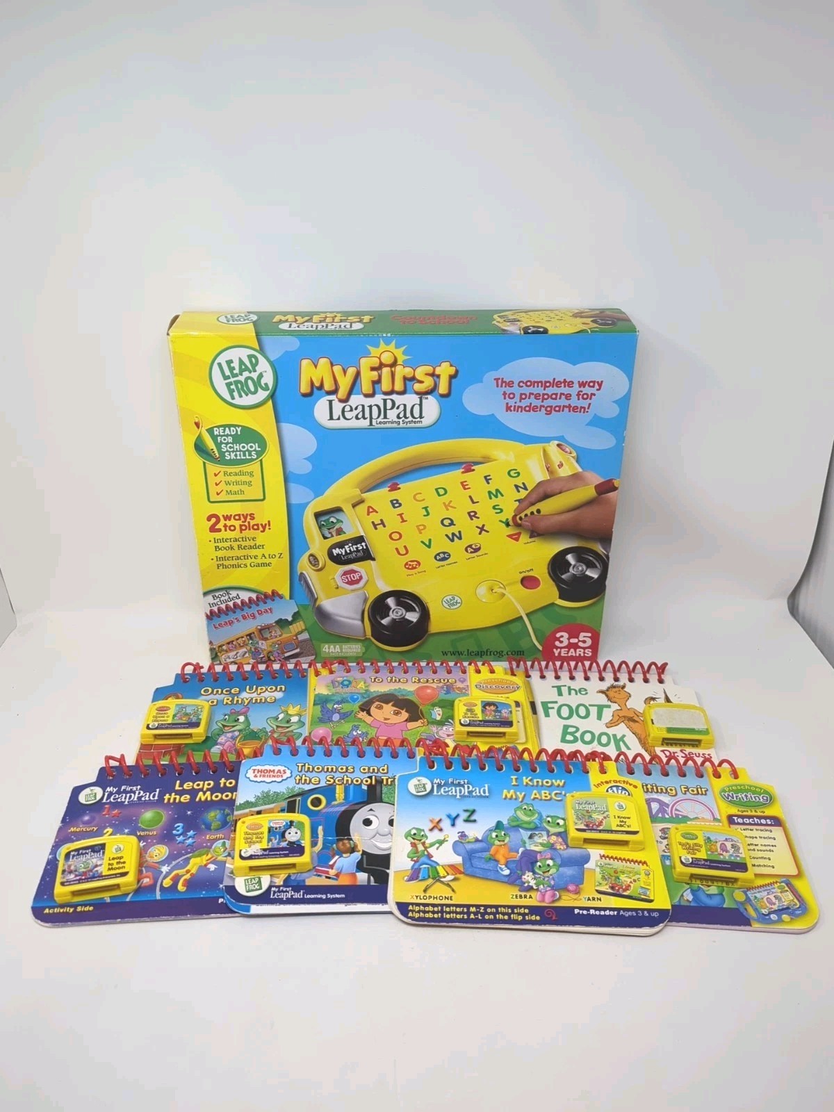 Leapfrog My First Leappad School Bus Learning System W/ 8 Books + 7 Cartridges