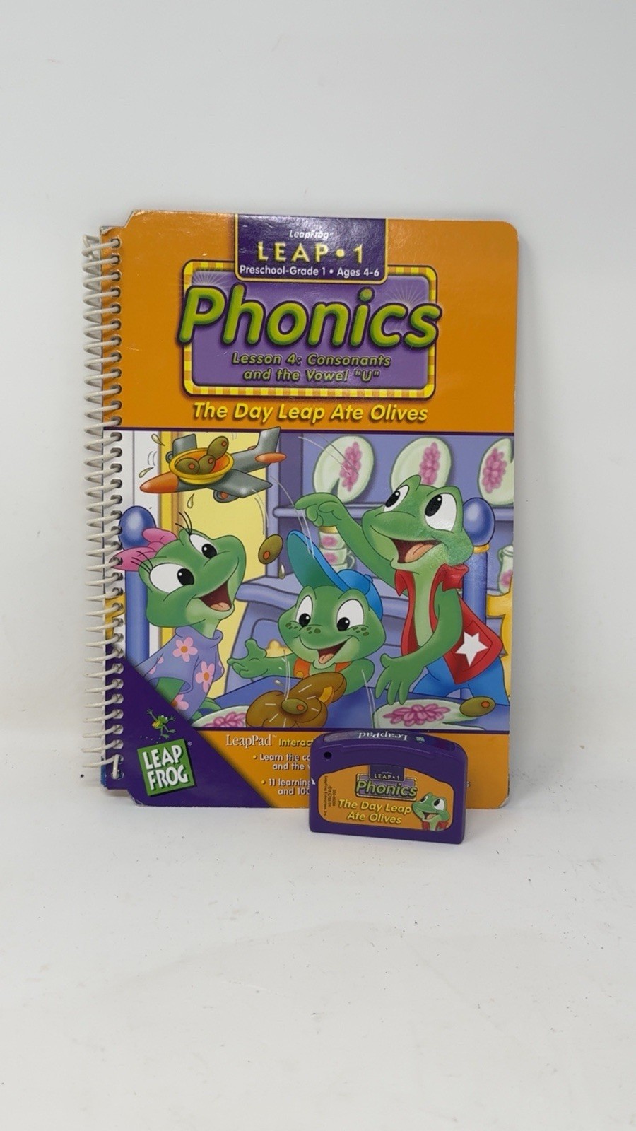 LeapFrog LeapPad The Day Leap Ate Olives Reading Book + Cartridge Ages 4-7