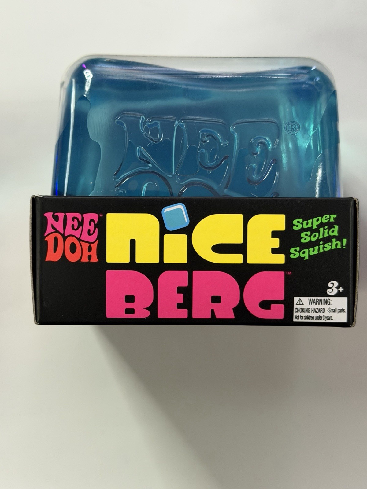 NeeDoh Nice Berg Blue XL Giant Nee Doh Niceberg Solid Squish Cube Free Shipping
