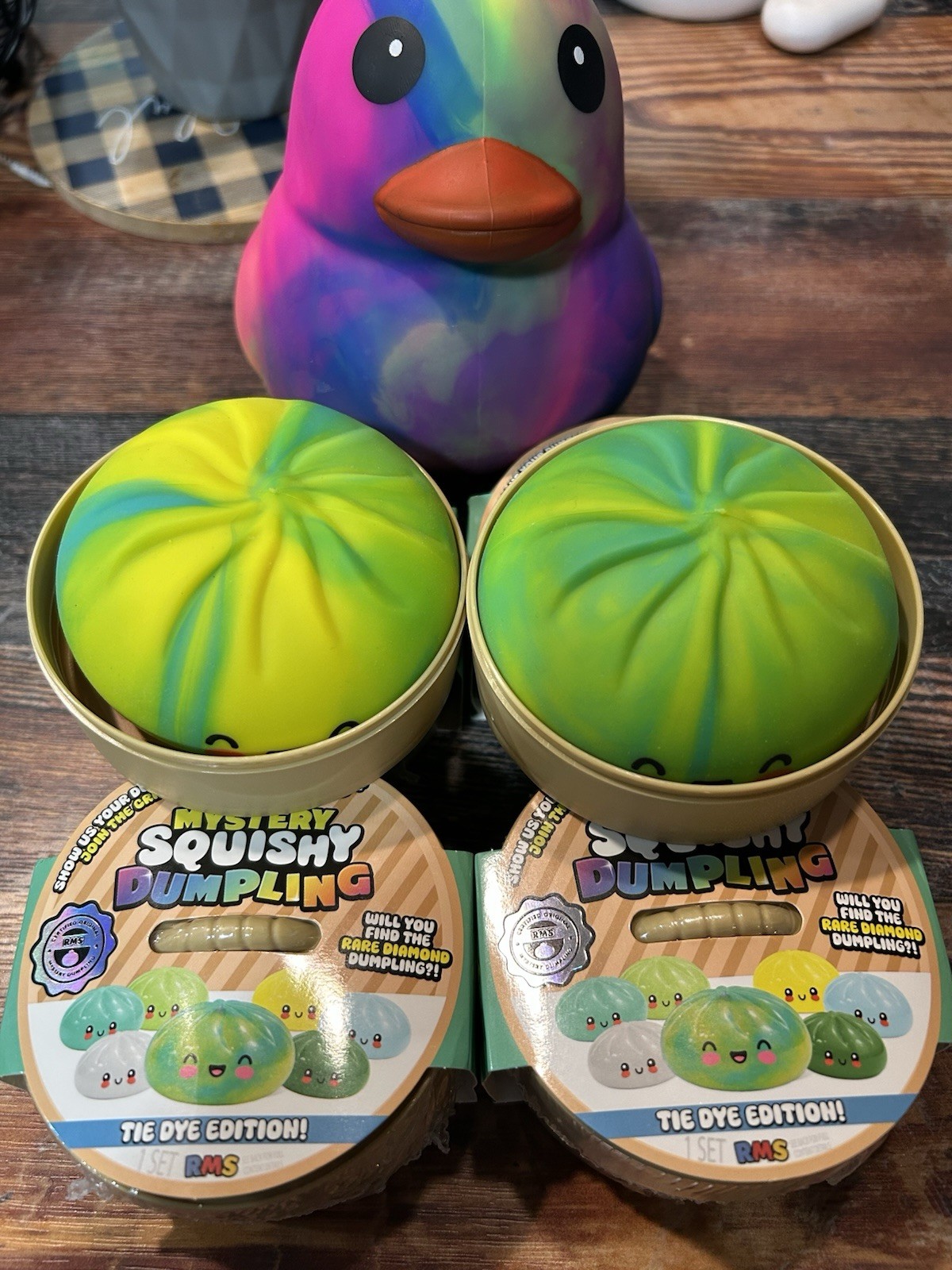 Tie Dye Squishy Dumpling Rainbow Mystery RARE , guaranteed tie-dye new
