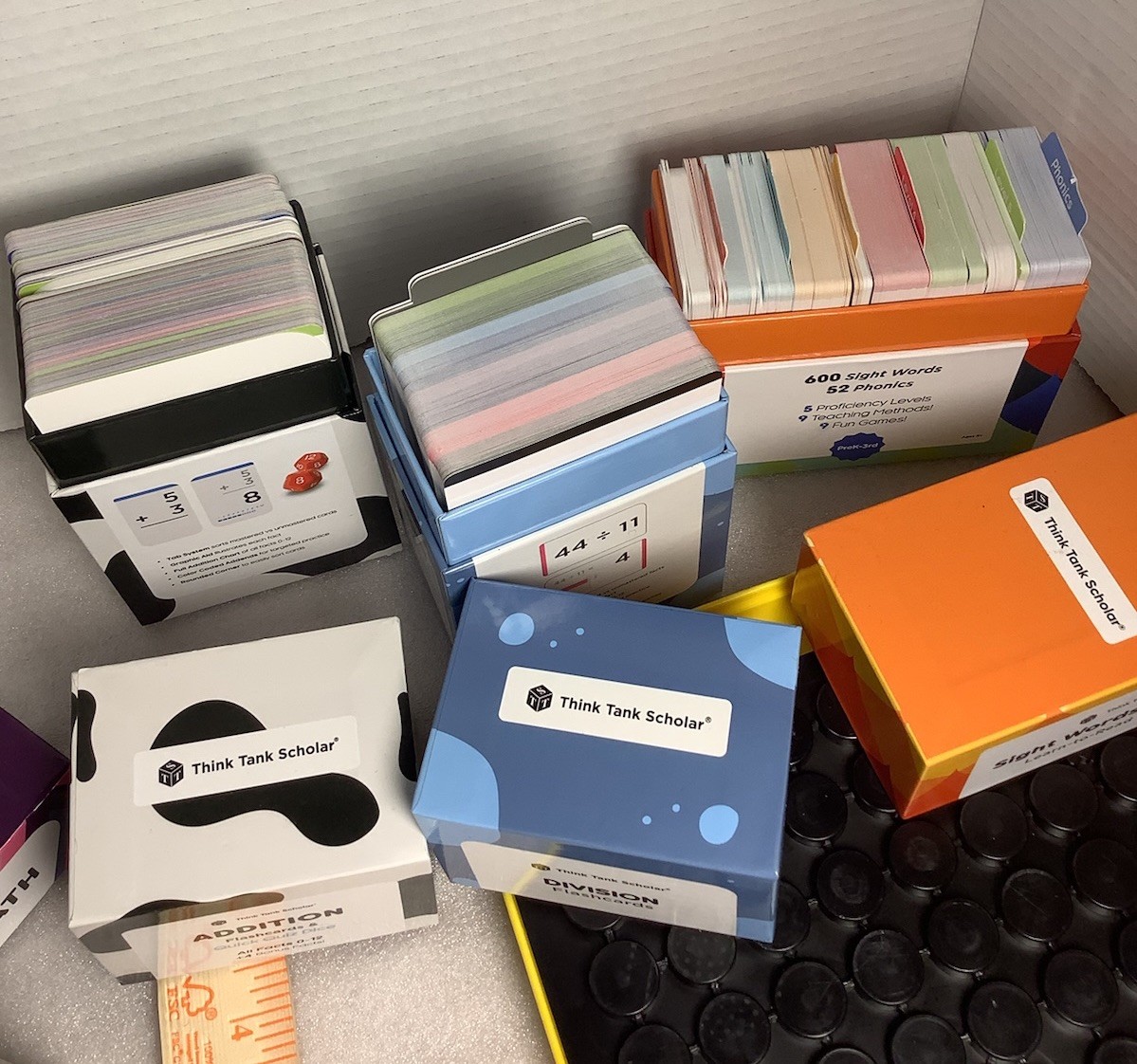 Lakeshore Division Machine + Math & Sight Words Flash Cards Lot Of 4 Learning