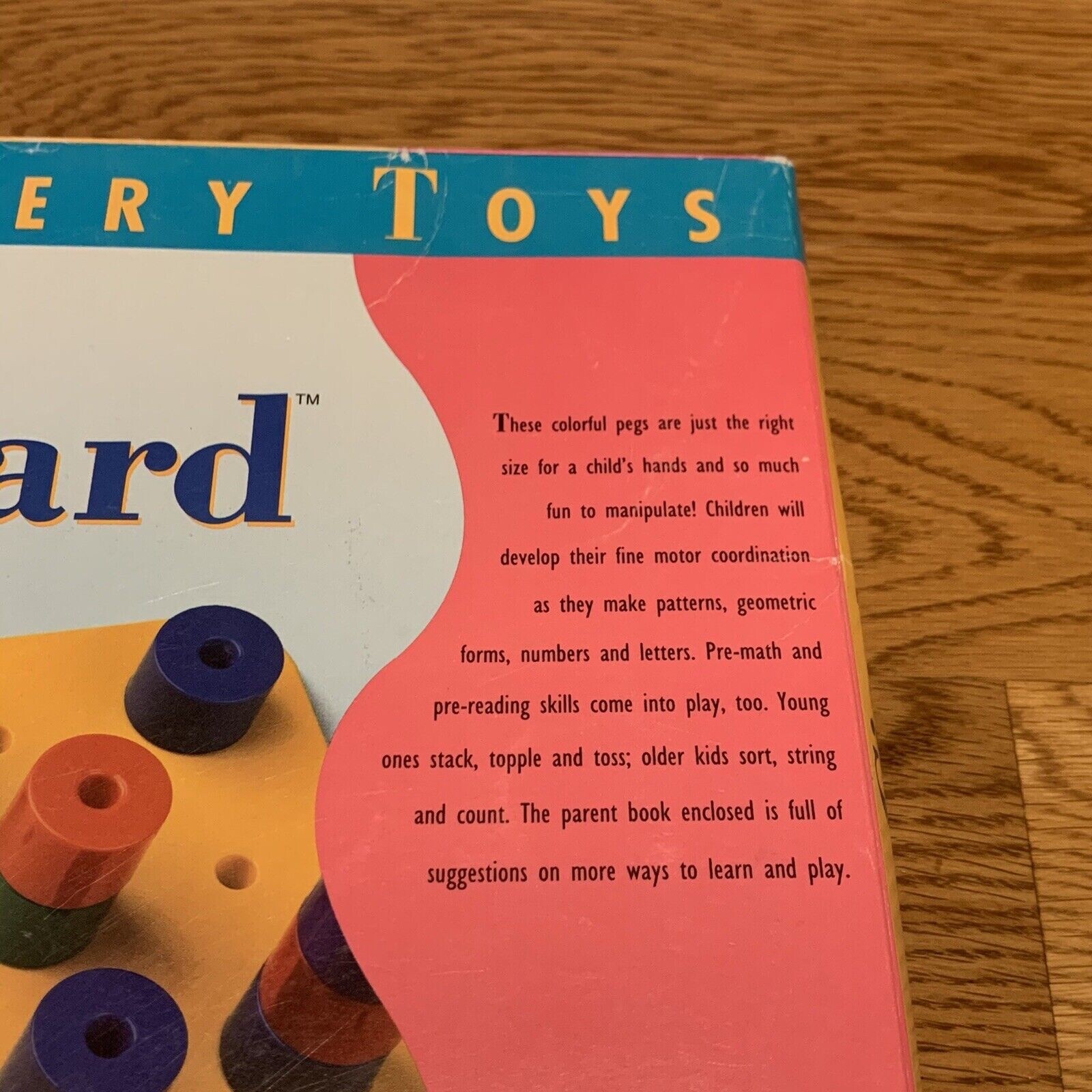 Discovery Toys Giant Pegboard Vintage 1993 Educational Preschool Pattern Stack