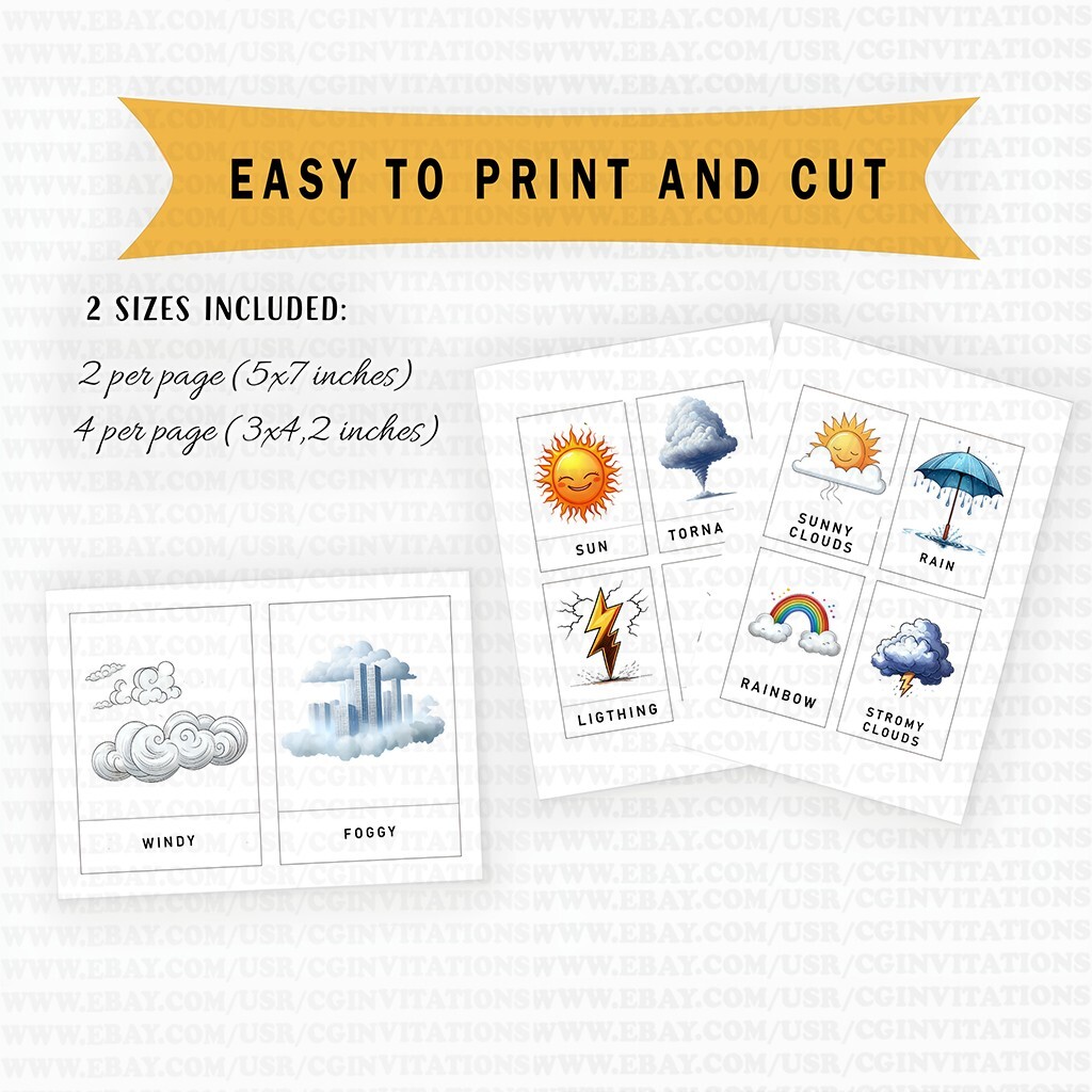 12 Educational Weather Flash Cards | Fun and Interactive Learning Tool for Kids