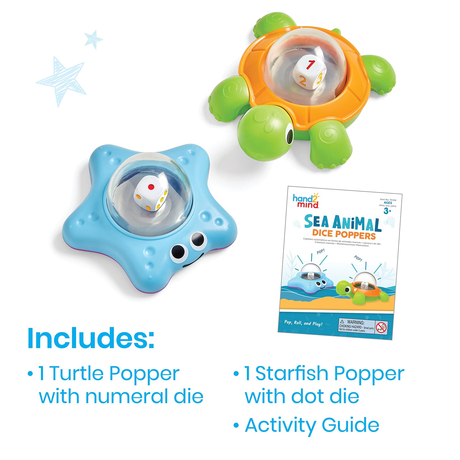 Sea Animal Dice Poppers For Kids Educational Math Game Fun Learning Toys