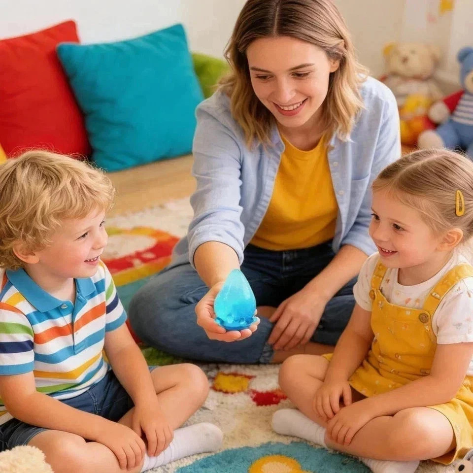 Needoh Dream Drop – Sensory Squeeze Toy w/ Dreamy Smooth Squeeze – 3″ Tall Blue