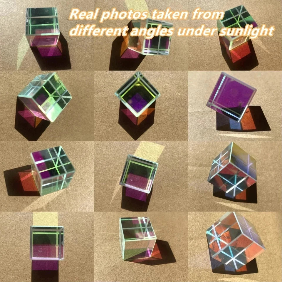 1Pcs Science Magic Prism Cube 20Mm Hexahedral Crystal Magic Cmy Cube 3D Color Cu