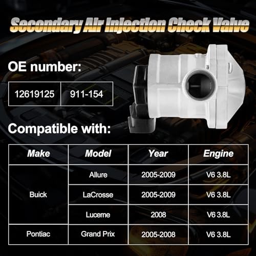 911-154 Secondary Air Injection Check Valve, Air Pump Check Control Valve, with