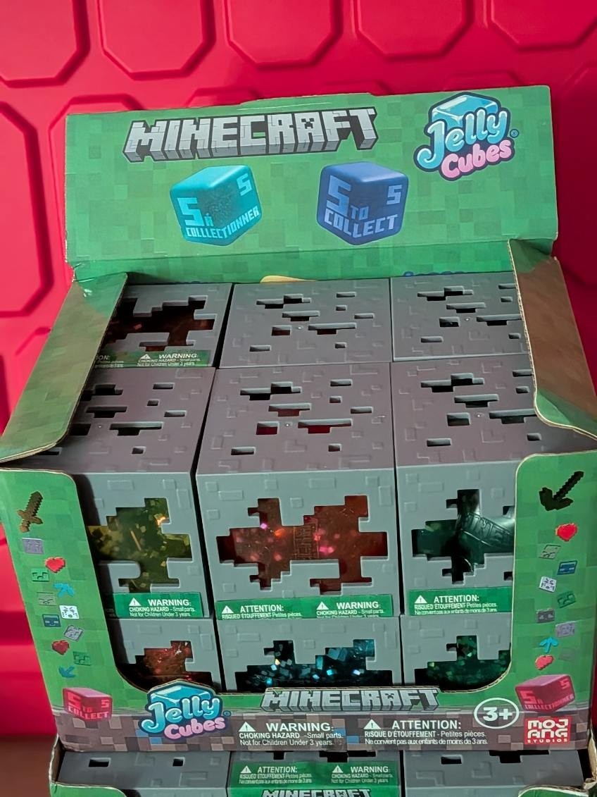 Lot of 23 Minecraft Jelly Cubes with Display Boxes
