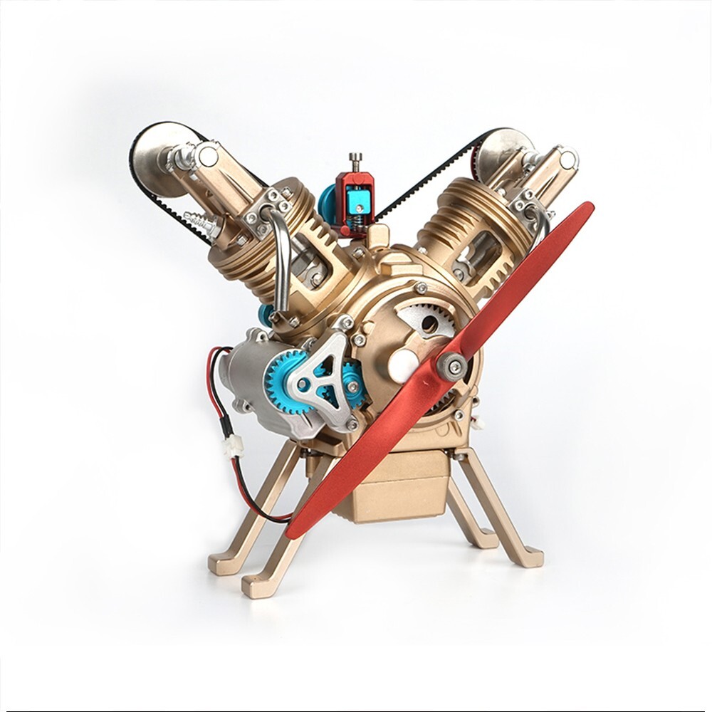 DM114 V2 Engine Model Car Metal Model Engine Kit Unassembled Toy Collection
