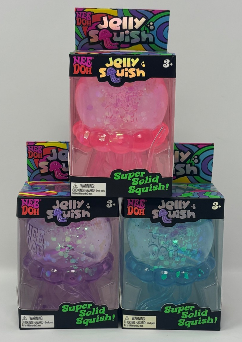 (SET OF 3) NeeDoh JELLY SQUISH Jellyfish Stress Squishy Toy Nee Doh AUTHENTIC