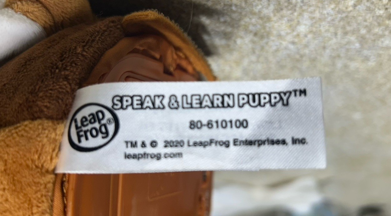 Leap Frog Speak & Learn Puppy W/ Interactive Talk Back And Motion Feature WORKS