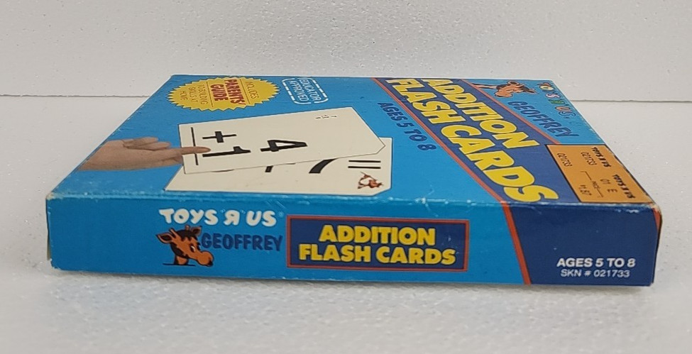 ✅ TOYS R US Geoffrey Addition Flash Cards – 1979 – Resealed!