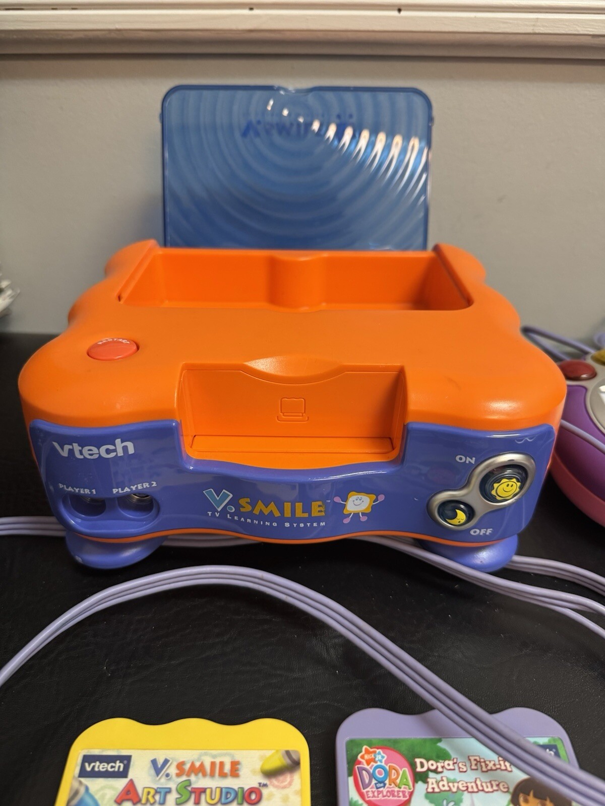 V TECH V Smile TV Learning System Bundle Console Controller 4 Games Untested