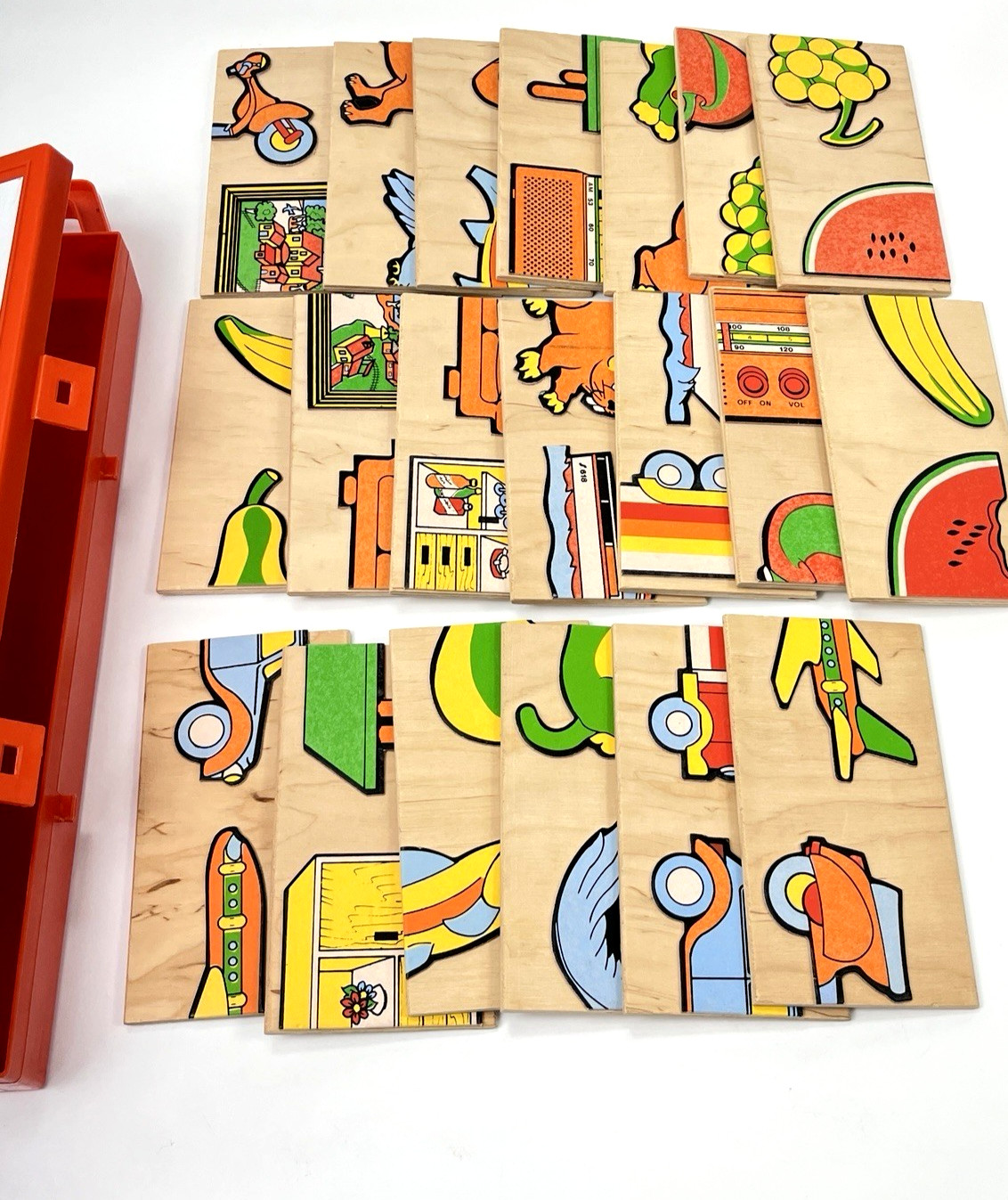Wood Dominos Italy Childs Learning Picture Match Game Ci Ragiono E Gioco