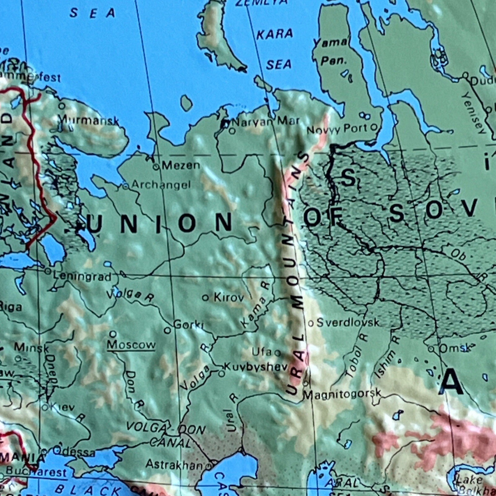 Vintage Nystrum The World Raised Relief Mt. Range Markable Map USA 1960s-80s
