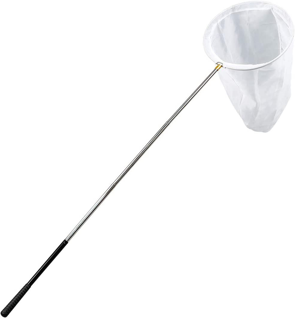 Professional Insect and Butterfly Net with 14″ Ring, 26″ Net Depth, 59″